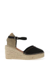 Toni Pons Manila Leather Espadrille Stud Wedge Sandals, Black