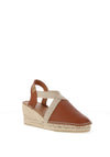Toni Pons Tossa Leather Espadrille Low Wedge Sandals, Brown
