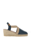 Toni Pons Tossa Leather Espadrille Low Wedge Sandals, Ocean