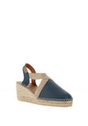 Toni Pons Tossa Leather Espadrille Low Wedge Sandals, Ocean