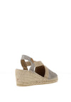 Toni Pons Triton Shimmering Espadrille Low Wedge Sandals, Platinum Silver