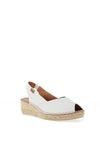 Toni Pons Bernia Leather Espadrille Low Wedge Sandals, White