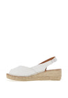 Toni Pons Bernia Leather Espadrille Low Wedge Sandals, White
