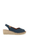 Toni Pons Bernia Leather Espadrille Low Wedge Sandals, Ocean