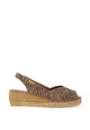 Toni Pons Bernia Leather Espadrille Wedge Sandals, Beige Zebra