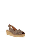 Toni Pons Bernia Leather Espadrille Wedge Sandals, Beige Zebra