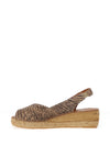 Toni Pons Bernia Leather Espadrille Wedge Sandals, Beige Zebra