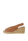 Toni Pons Laila Leather Peep Toe Sling Back Espadrille Sandals, Tan