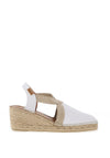Toni Pons Tossa Leather Espadrille Low Wedge Sandals, White