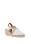 Toni Pons Tossa Leather Espadrille Low Wedge Sandals, White