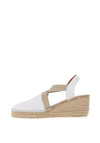 Toni Pons Tossa Leather Espadrille Low Wedge Sandals, White