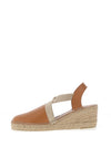 Toni Pons Tossa Leather Espadrille Low Wedge Sandals, Tan