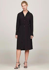 Tommy Hilfiger Tie Waist Midi Shirt Dress, Black