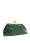TOPSHOP Gretchen Faux Patent Croc Clutch Bag, Green
