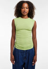 TOPSHOP Guri Ruched Side Vest Top, Green