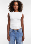 TOPSHOP Guri Ruched Side Vest Top, White