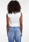 TOPSHOP Guri Ruched Side Vest Top, White