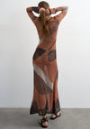 TOPSHOP Ide Sheer Knit Maxi Dress, Orange Multi