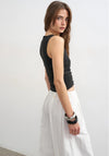 TOPSHOP My V Neck Ruched Vest Top, Black