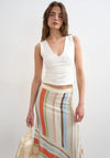 TOPSHOP My V Neck Ruched Vest Top, White