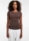 TOPSHOP Pernilla Fitted T-Shirt, Brown
