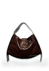 TOPSHOP Saturn Ring Slouch Shoulder Bag, Brown