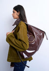 TOPSHOP Saturn Ring Slouch Shoulder Bag, Brown