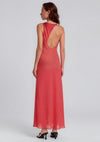 TOPSHOP Nana Back Cut-Out with Bead Detail Maxi Dress, Red