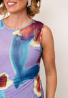 TOPSHOP Mary Floral Ruched Maxi Dress, Purple Multi