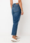 TOPSHOP High Waist Straight Leg Denim Jeans, Blue