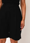 TOPSHOP Sofia Tailored Linen Blend Shorts, Black
