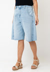 TOPSHOP Joa Denim Barrel Leg Jorts, Light Blue
