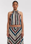 TOPSHOP Striped Elasticated Skirt, Cream Multi