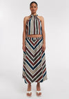TOPSHOP Striped Elasticated Skirt, Cream Multi