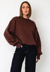 TOPSHOP Bia Bubble Hem Sweatshirt, Wine