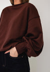 TOPSHOP Bia Bubble Hem Sweatshirt, Wine