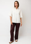 TOPSHOP Milla Faux Leather Wide Leg Trousers, Wine
