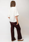 TOPSHOP Milla Faux Leather Wide Leg Trousers, Wine