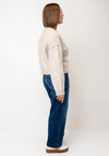 TOPSHOP Lea Round Neck Knitted Cardigan, Beige