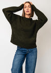 TOPSHOP Sally Knit Round Neck Jumper, Khaki