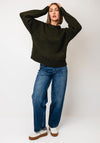 TOPSHOP Sally Knit Round Neck Jumper, Khaki