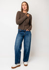 TOPSHOP Sia Button Knit Cardigan, Brown
