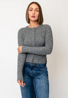 TOPSHOP Sia Button Knit Cardigan, Grey