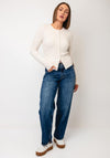 TOPSHOP Sia Button Knit Cardigan, Cream