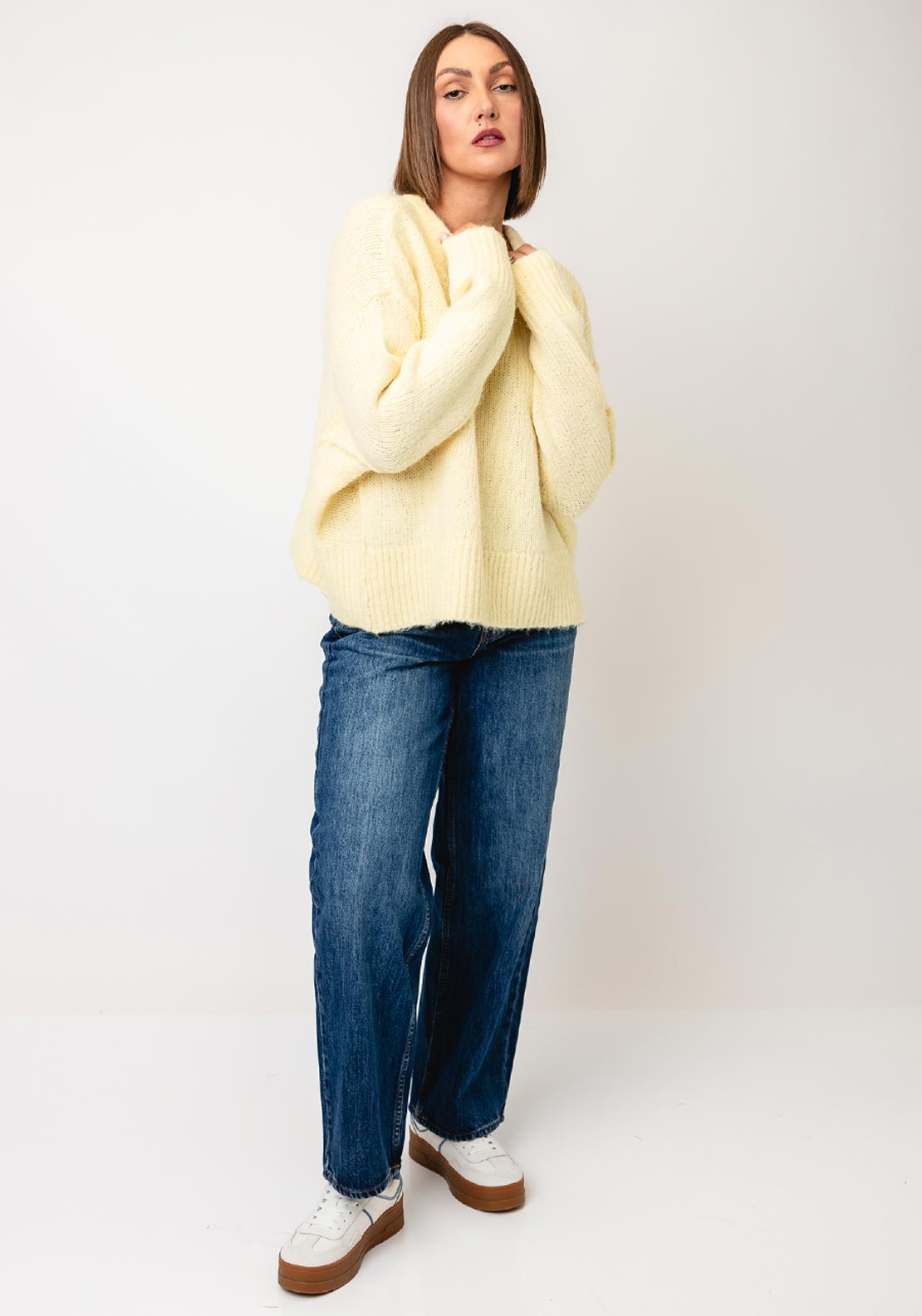TOPSHOP Ultimate Knit Wool Blend Jumper, Yellow