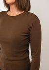 TOPSHOP Everyday Casual Round Neckline Top, Brown