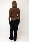 TOPSHOP Everyday Casual Round Neckline Top, Brown