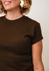 TOPSHOP Everyday Short Sleeve T-Shirt, Chocolate Brown