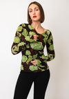Topshop Asymmetric Floral Print Top, Brown