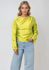 TOPSHOP Joyce Ruched Side Top, Jade Green